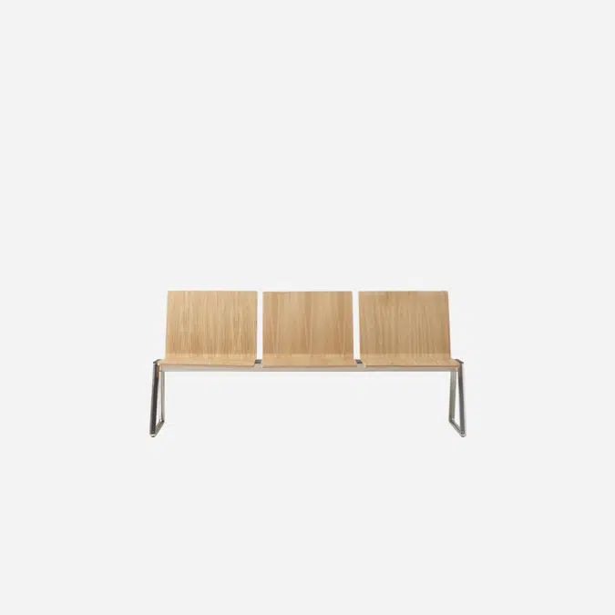 LIN0530 - 3 seater bench with wooden mono-shells