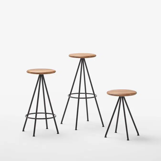 SUN0130 - Stool H.62cm (wooden seat)