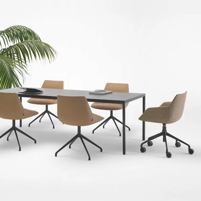 DUN0270 - Chair with 4 spoke aluminum swivel base