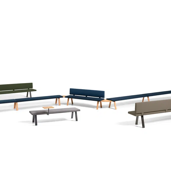 PL70212 - Upholstered seat with backrest for bench L.120cm