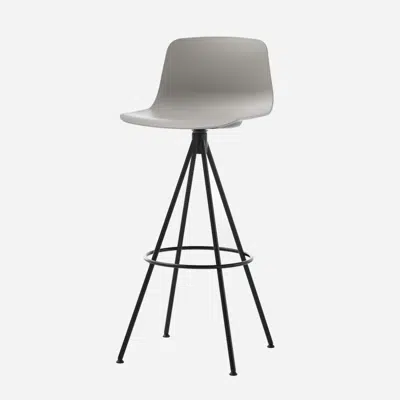 Image for VAR0085 - High stool with 4 spoke steel swivel base