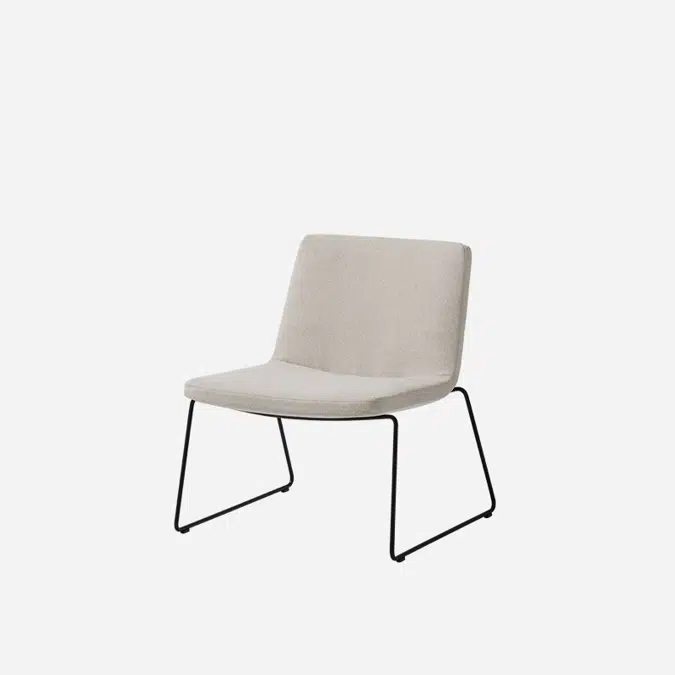 XAI0010 - Lounge armchair with low backrest and sled frame (standard upholstery)