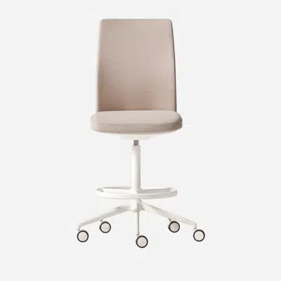 Image for ESI0150 - Counter stool with upholstered backrest (white version)