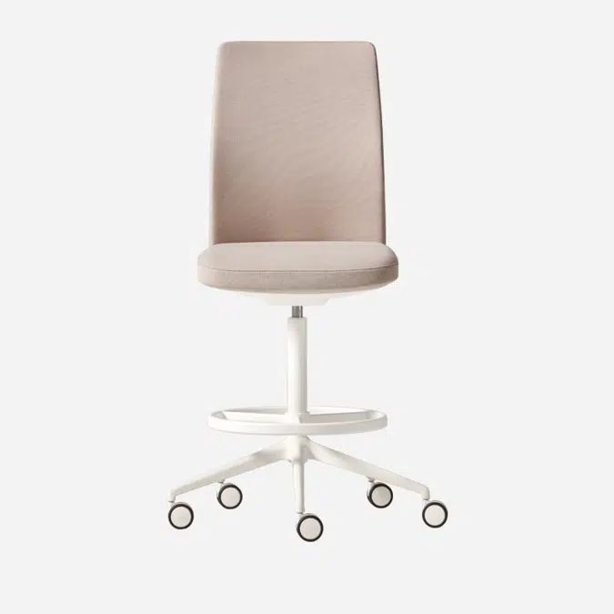 ESI0150 - Counter stool with upholstered backrest (white version)