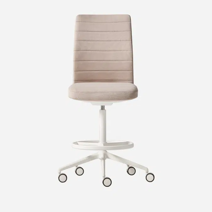 ESI0150 - Counter stool with upholstered backrest (white version)