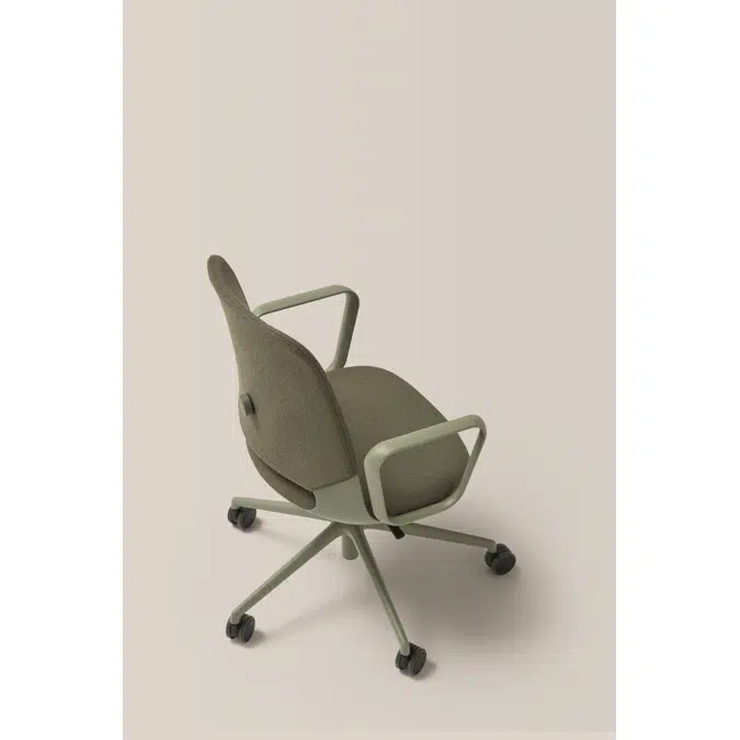 ORU0110 - Swivel armchair with 5 spoke base on casters + gas lift