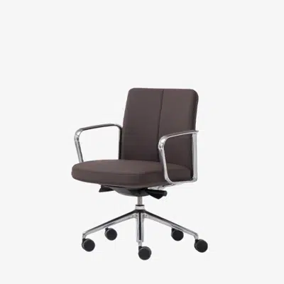 Obrázek pro ZEP0030 - Swivel synchro armchair with low back and vertical stitching upholstery