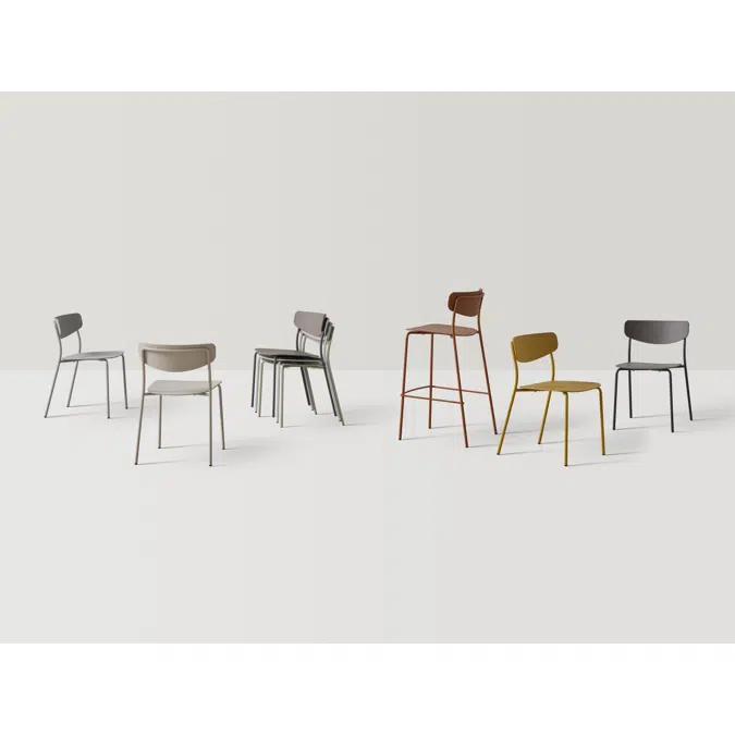 LEA0010 - Chair with polypropylene back and seat