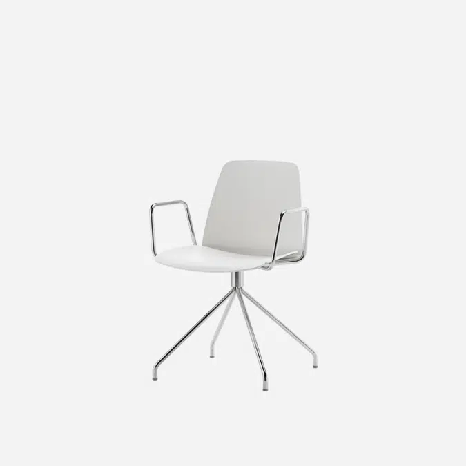 UNN0060 - Armchair with 4 spoke steel swivel base