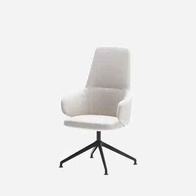 bilde for BIN0220 - Armchair with medium back and 4 spoke aluminum swivel base.