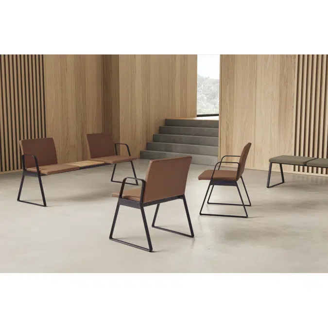 BIM objects - Free download! LIN0720 - 2 seater bench with fully ...