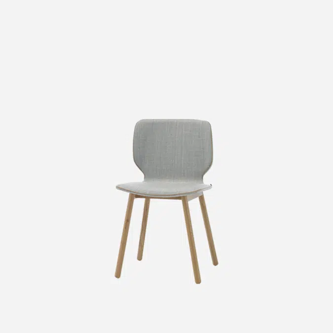 NIM0135MA - Chair with wooden 4 leg frame (upholstered shell)