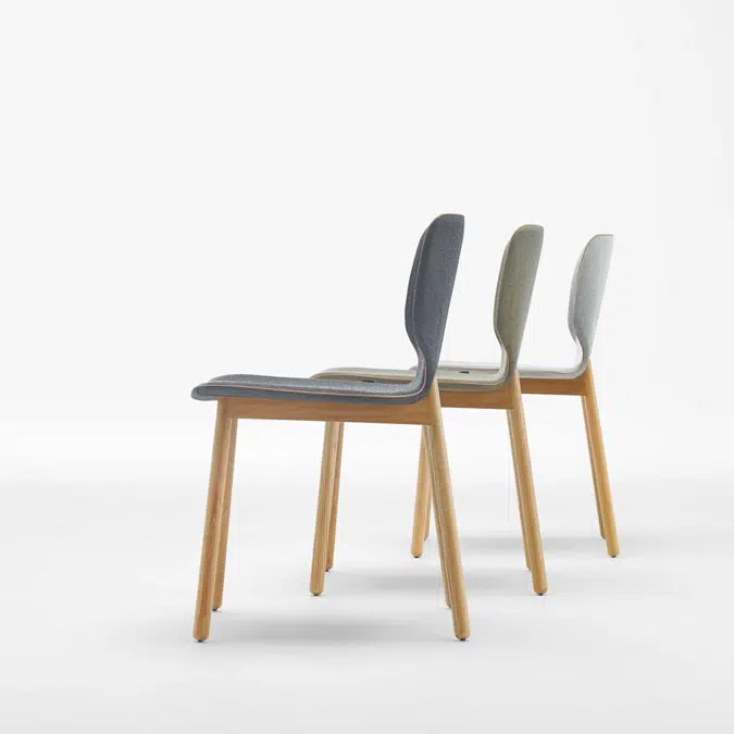 NIM0135MA - Chair with wooden 4 leg frame (upholstered shell)