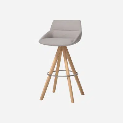 DUN0425MA - High stool with 4 spoke wooden swivel base için görüntü