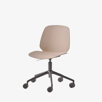 Image for OSW0054 - Chair with 5 spoke aluminum swivel base on casters + gas lift