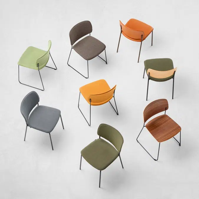 BIM objects - Free download! ARY0610 - Chair with 4 leg frame ...