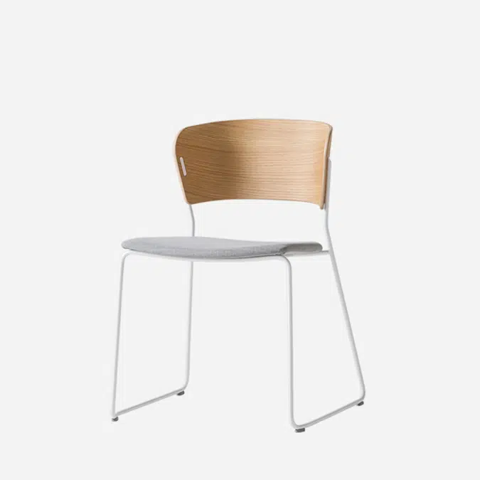 BIM objects - Free download! ARC0010 - Chair with wooden seat and back ...