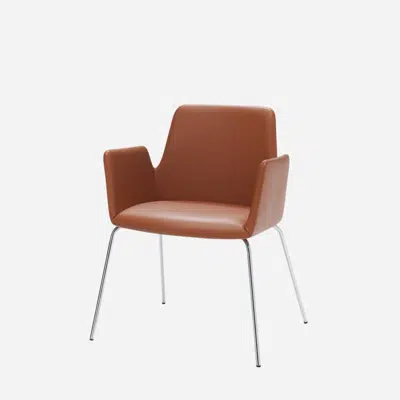 Зображення для ALT0040 - Upholstered armchair with low backrest and 4 leg steel base