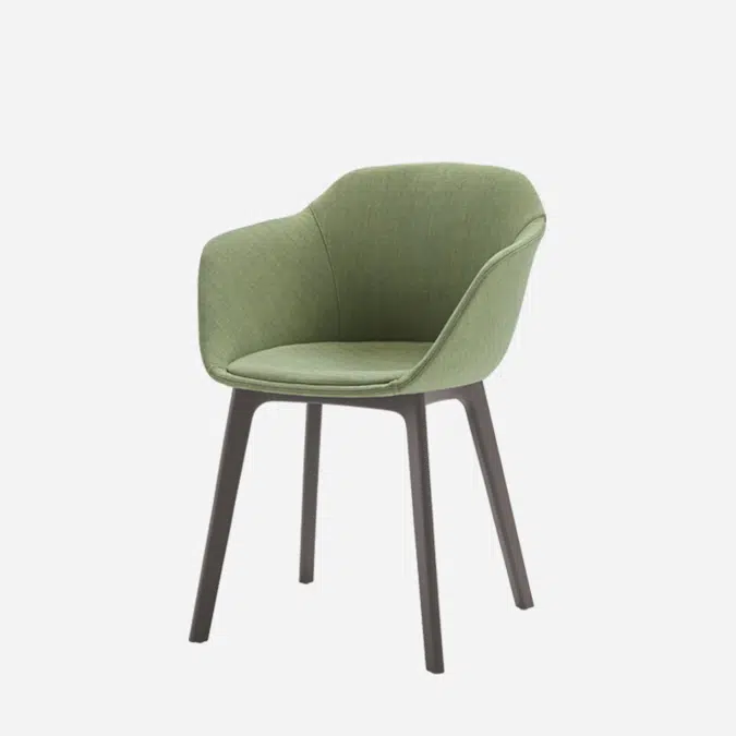 TAI0630 - Armchair with plastic 4 leg frame (plain upholstered seat shell)