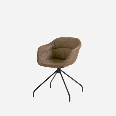 imazhi i TAI0860 - Armchair with 4 spoke steel swivel base (soft upholstered seat shell)