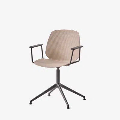 Image for OSW0052 - Armchair with 4 spoke aluminum swivel base