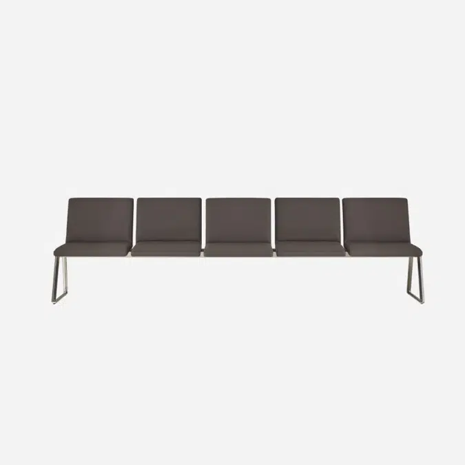 LIN0750 - 5 seater bench with fully upholstered mono-shells