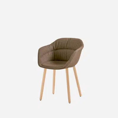 Obrázek pro TAI0840MA - Armchair with wooden 4 leg frame (soft upholstered seat shell)