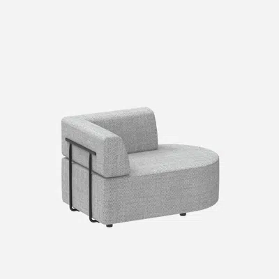 Image for ENT0450 - Modular seat with circular end 75x115cm + corner backrest 75x75cm (left)