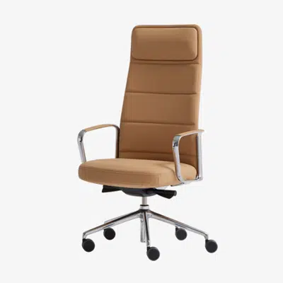 afbeelding voor ZEP0110 - Swivel synchro armchair with high back and horizontal stitching upholstery