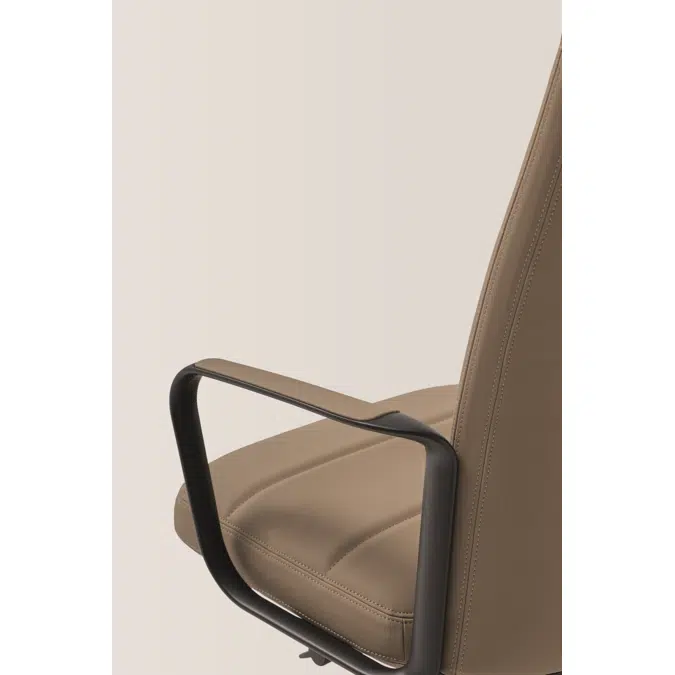 ZEP0110 - Swivel synchro armchair with high back and horizontal stitching upholstery