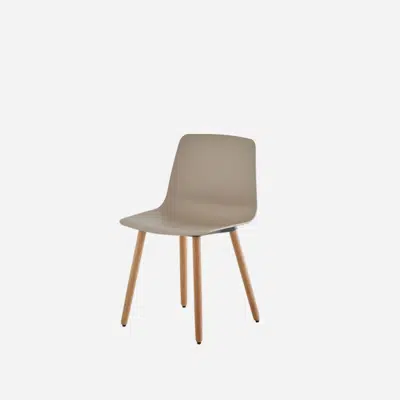 Image for VXL0030MA - Chair with wooden 4 leg frame (plastic mono-shell)