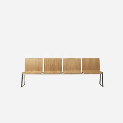 Image for LIN0540 - 4 seater bench with wooden mono-shells