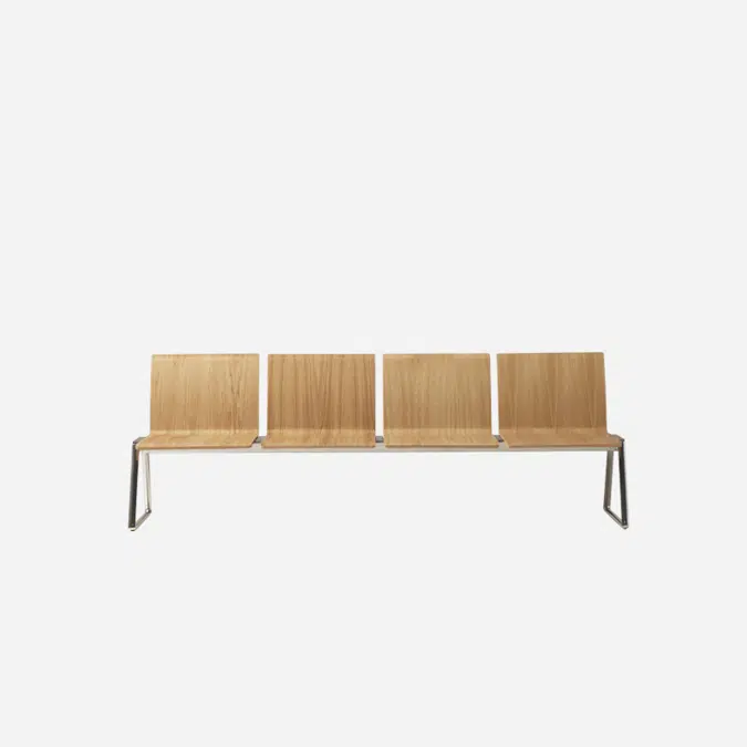 LIN0540 - 4 seater bench with wooden mono-shells