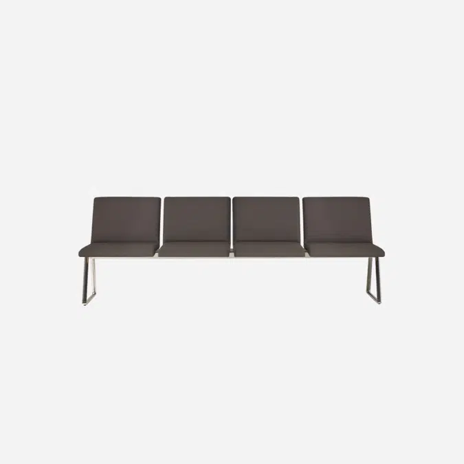 LIN0740 - 4 seater bench with fully upholstered mono-shells