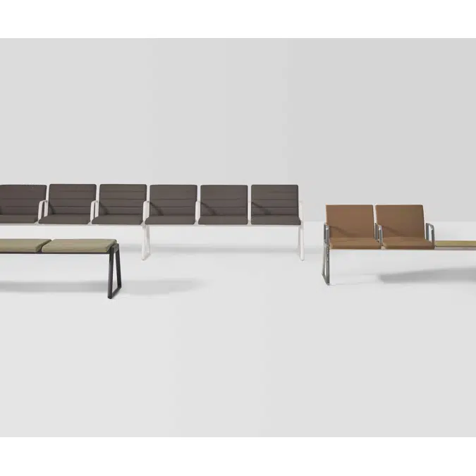 BIM objects - Free download! LIN0740 - 4 seater bench with fully ...