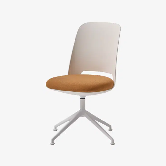 ORU0030 - Swivel chair with 4 spoke base on fix glides