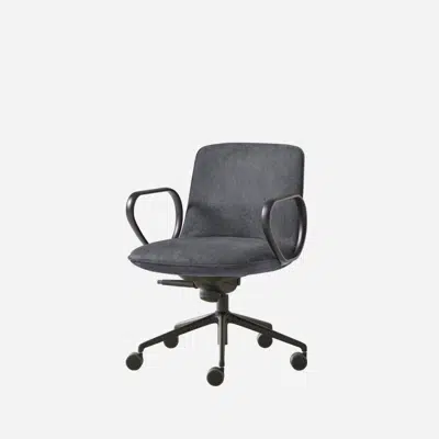 KOR0520 - Armchair with low back (5 spoke aluminum swivel base on casters + 7 position tilt mechanism)图像