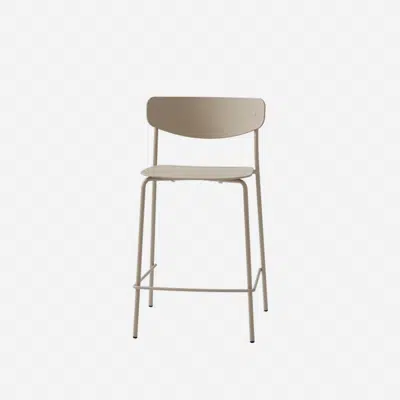 Image pour LEA0020 - Tabouret moyen avec piètement à 4 pieds (assise & dossier en plastic)