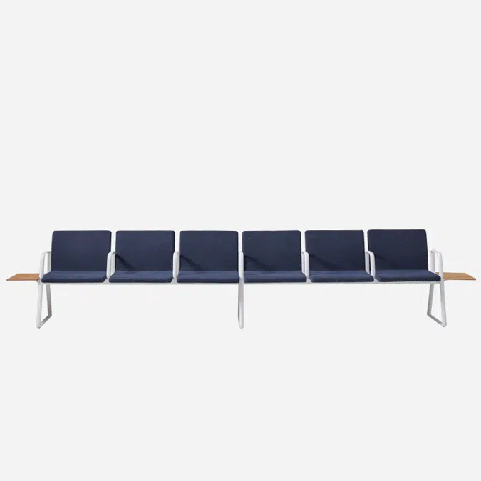 LIN0760 - 6 seater bench with fully upholstered mono-shells