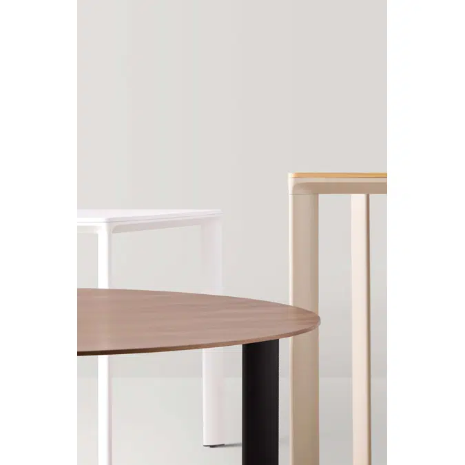 LAMXXXX_RND - Tables avec plateau rond hauteur 75, 90, 105 cm