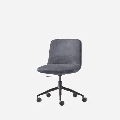 KOR0230 - Chair with low back (5 spoke aluminum swivel base on casters + gas lift) 이미지