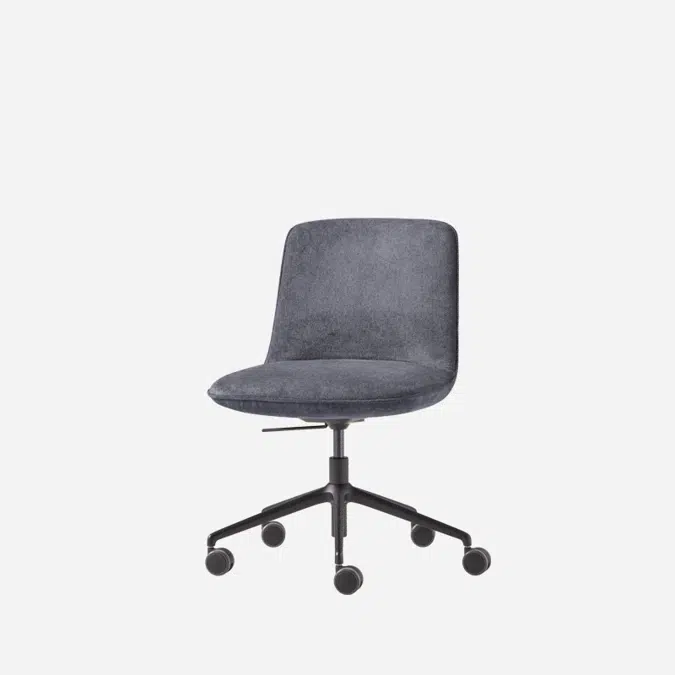 KOR0230 - Chair with low back (5 spoke aluminum swivel base on casters + gas lift)