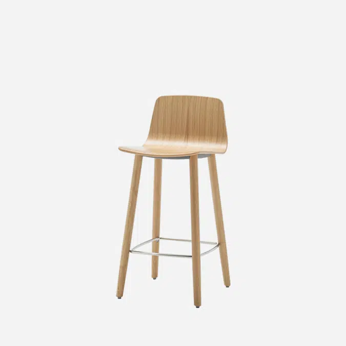 VAR0490MA - Medium stool with wooden 4 leg frame