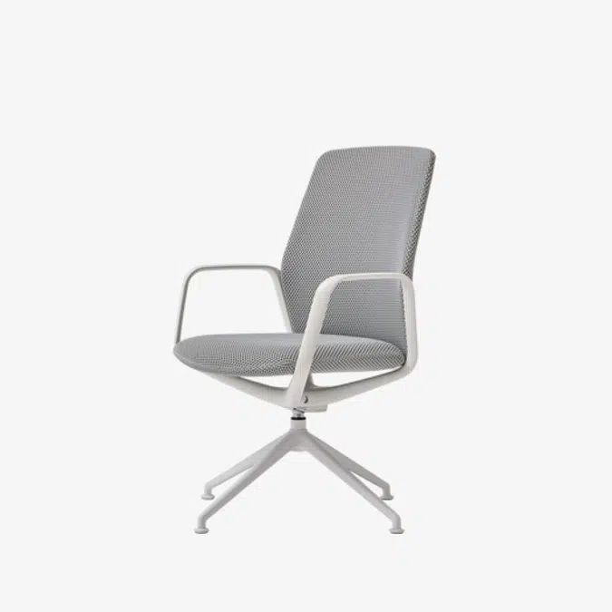 EXA0020 - Swivel armchair 4 spoke base on glides + tilt movement