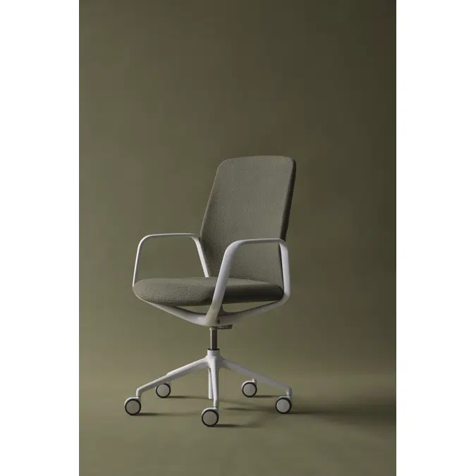 EXA0020 - Swivel armchair 4 spoke base on glides + tilt movement