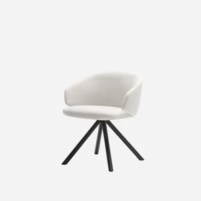 billede til BIN0025 - Armchair with low back and 4 spoke steel swivel base.