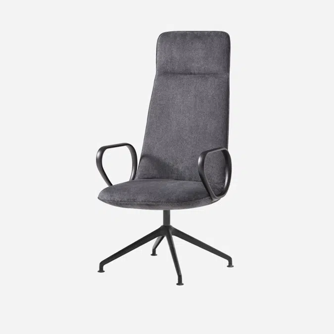 KOR0340 - Armchair with high back (4 spoke aluminum swivel base)