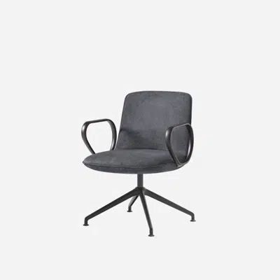 KOR0540 - Armchair with low back (4 spoke aluminum swivel base)图像