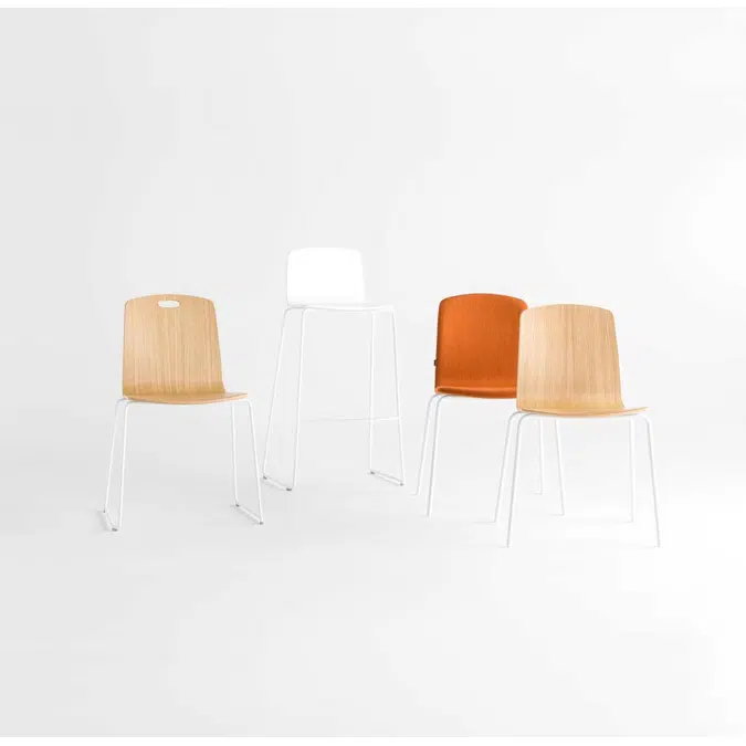 BIM objects - Free download! ANN0040 - Chair with 4 leg frame ...