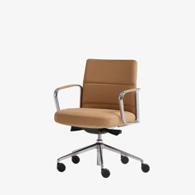 afbeelding voor ZEP0132 - Swivel armchair with low back and horizontal stitching upholstery